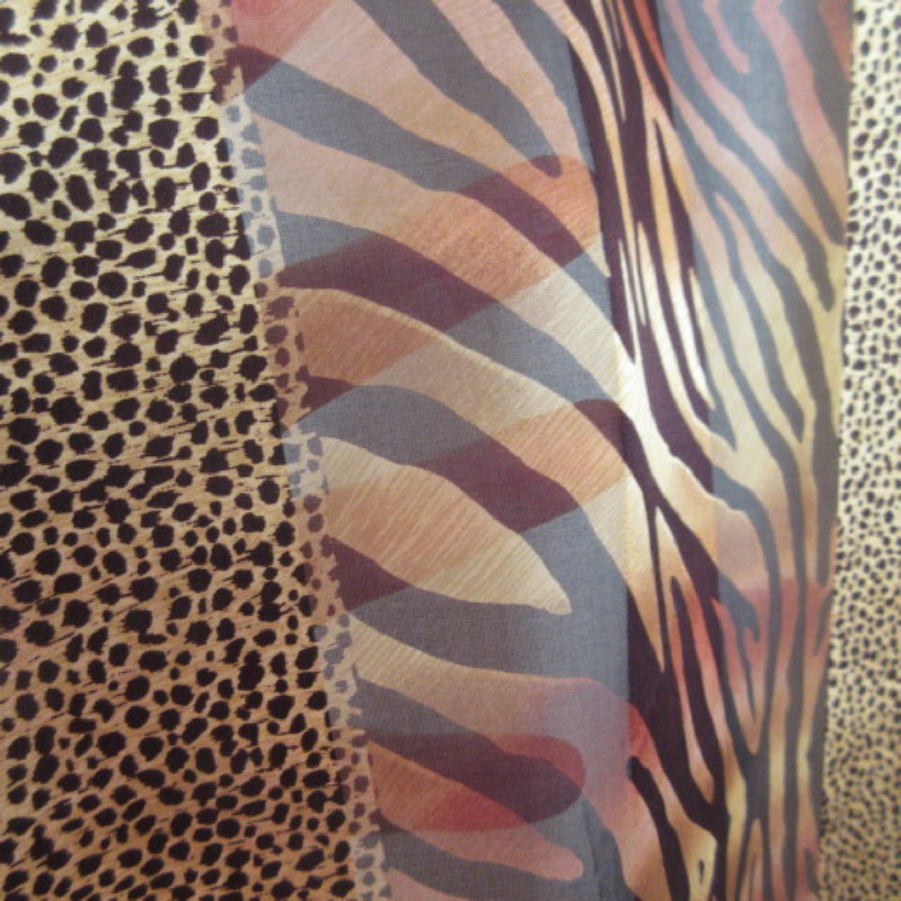 ANNE KLEIN Animal Print Silk Scarf - Long - 4162