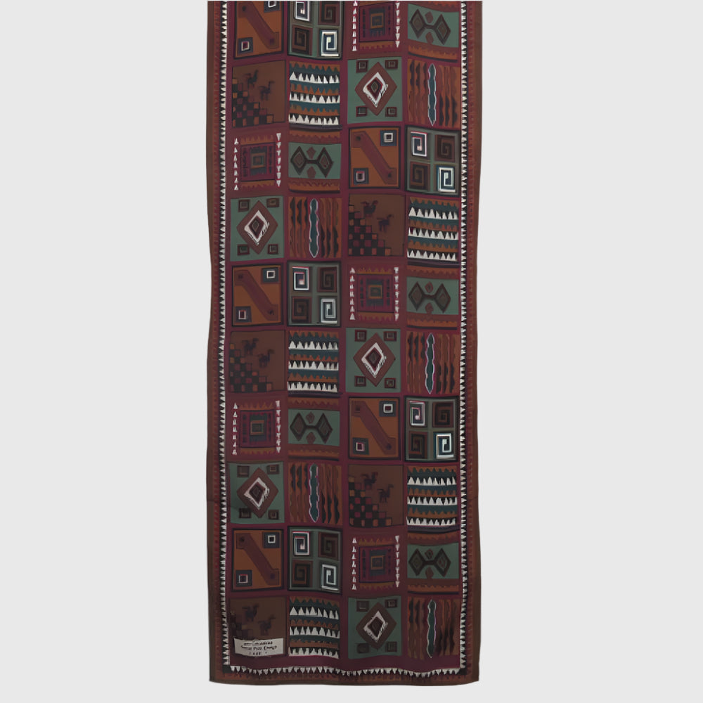 PRE-COLUMBIAN TOTEM POLE VERA Silk Scarf - Long - 4171