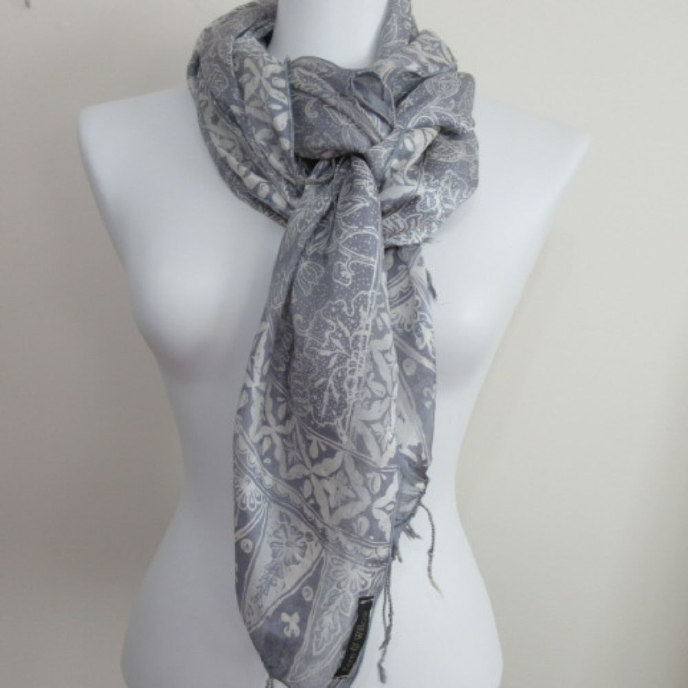 Fern & Willow Silk Scarf - Long - 4186