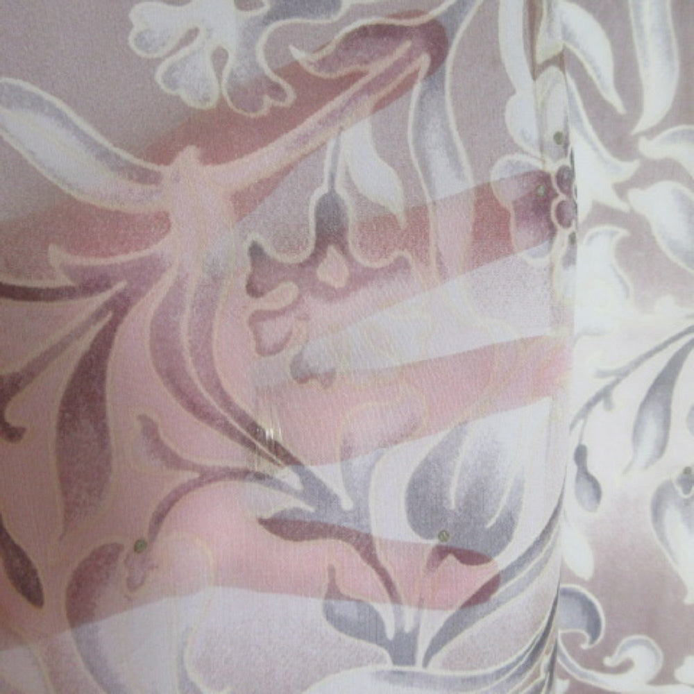 HALSTON Floral Chiffon Silk Scarf - Long - 4214