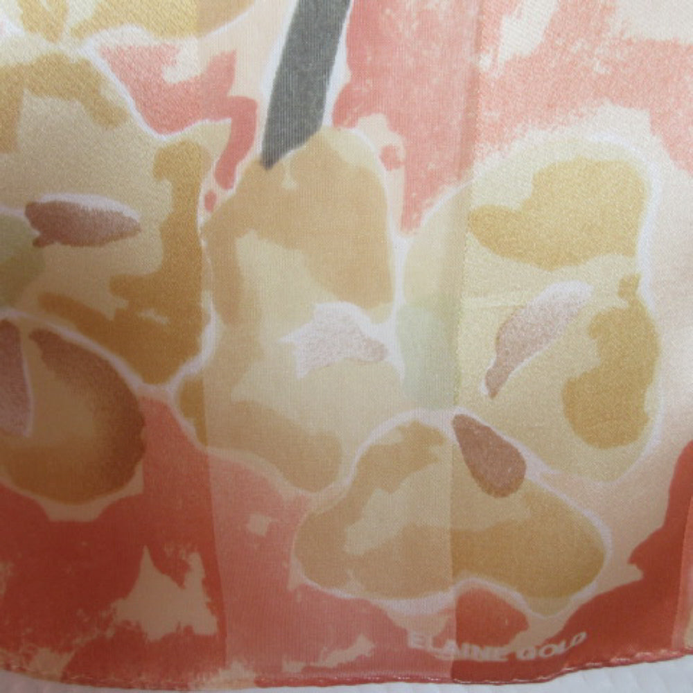 ELAINE GOLD Floral Chiffon Silk Scarf - Long - 4231