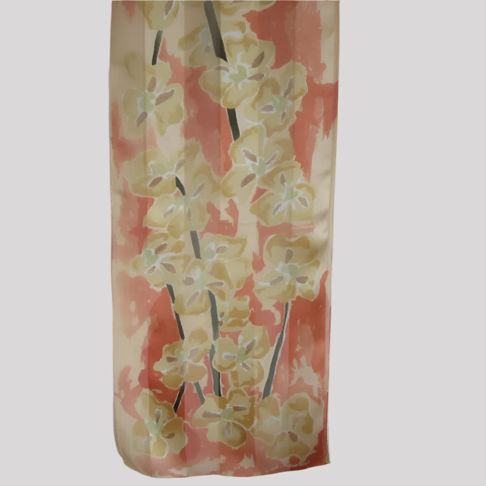 ELAINE GOLD Floral Chiffon Silk Scarf - Long - 4231