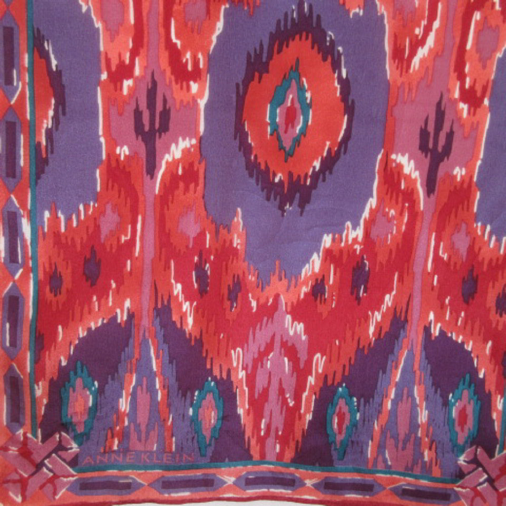 ANNE KLEIN Abstract Silk Scarf - Long - 4234