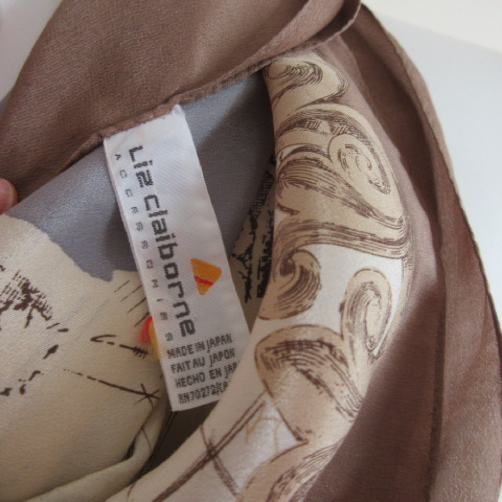 LIZ CLAIBORNE Vintage Architecture Silk Scarf - Square - 4243