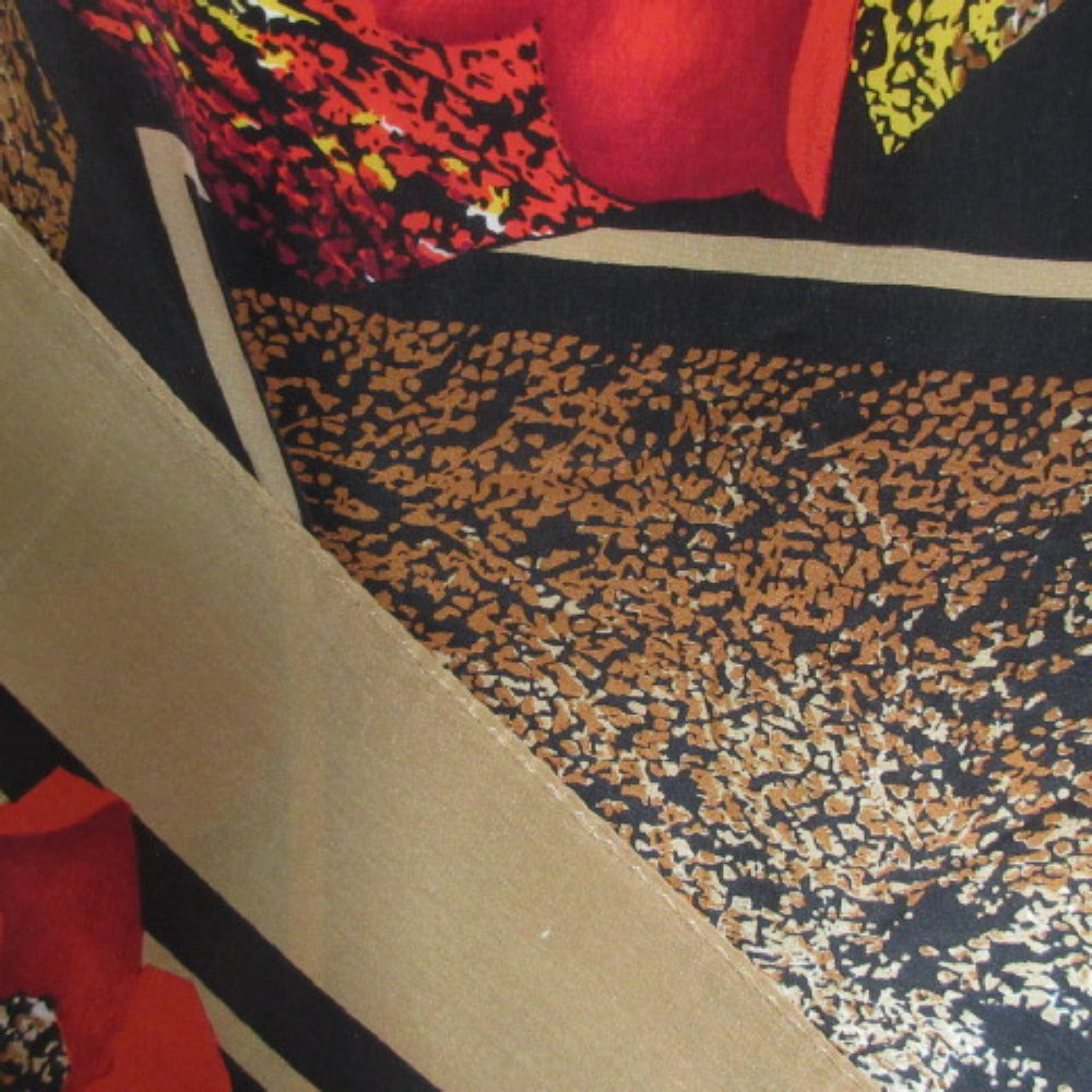 Art Floral Poppies Design Silk Scarf - Square - 4246