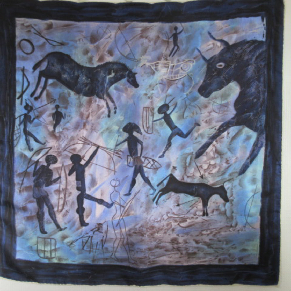 Framable ART Hieroglyphics Silk Scarf - Square - 4252