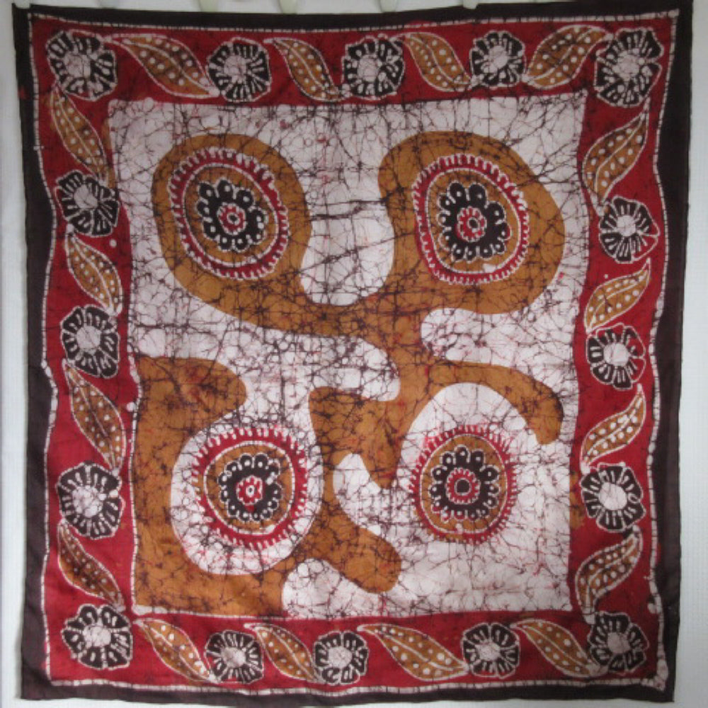 INDIAN SILK Batik Art Scarf - Square - NWT - 4269