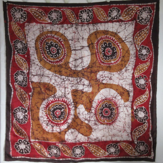 INDIAN SILK Batik Art Scarf - Square - NWT - 4269