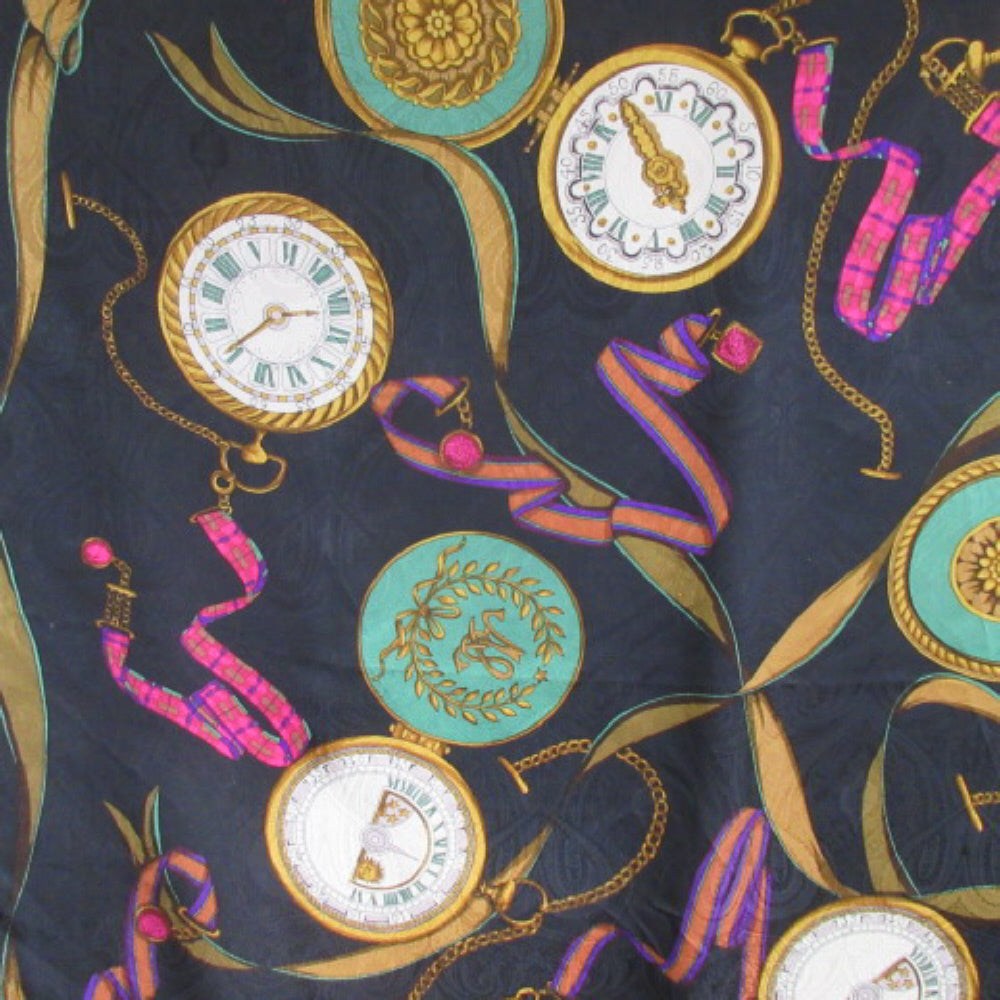 Alfred Sung Designer Pocket Watches Silk Scarf - Square - 4270
