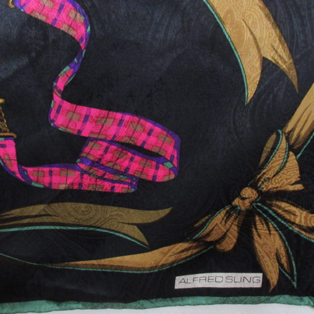 Alfred Sung Designer Pocket Watches Silk Scarf - Square - 4270
