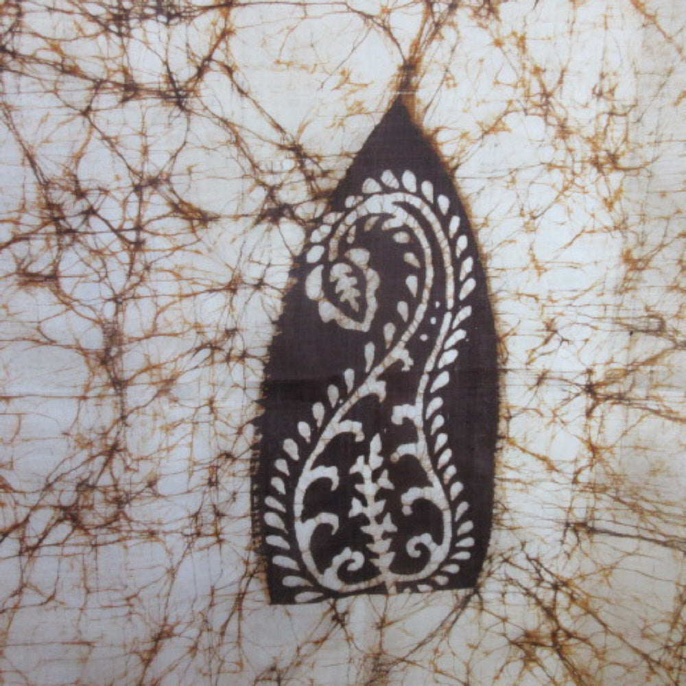 INDIAN SILK Abstract Batik Art Scarf - Square - 4294
