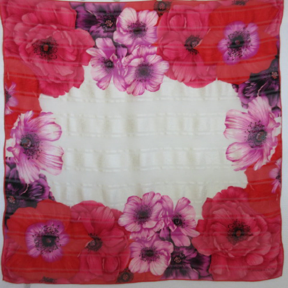 ANNE KLEIN Designer Silk Scarf - Square - 4298