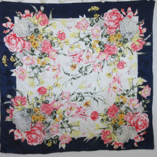 EMBOSSED FLORAL Silk Scarf - Square - 4314
