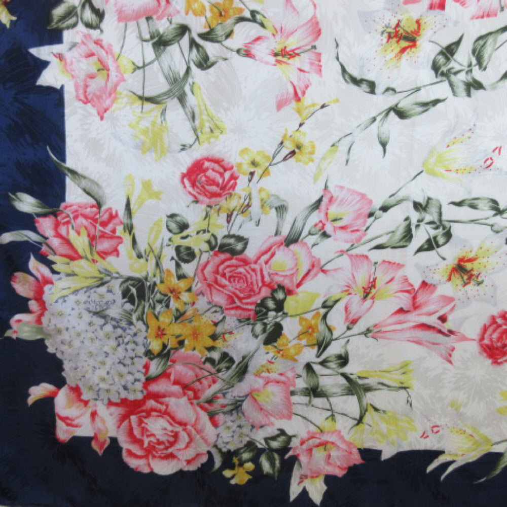 EMBOSSED FLORAL Silk Scarf - Square - 4314