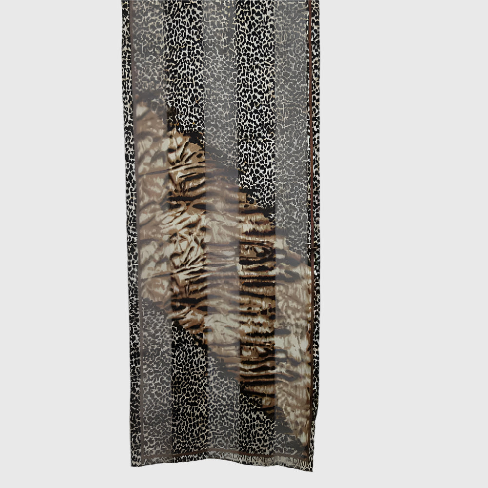 Adrienne Vittadini Animal Print Silk Scarf - Long - 4350