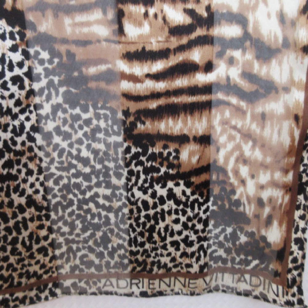 Adrienne Vittadini Animal Print Silk Scarf - Long - 4350