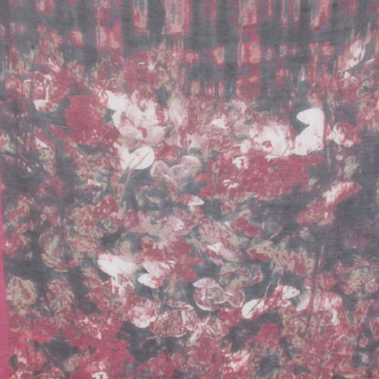 SIMPLY VERA WANG Long Scarf - Black Cranberry Ivory Pink - 37" x 80" - 4347