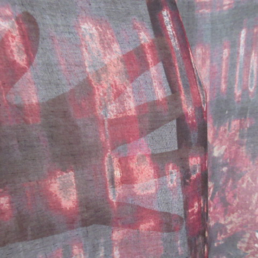 SIMPLY VERA WANG Long Scarf - Black Cranberry Ivory Pink - 37" x 80" - 4347
