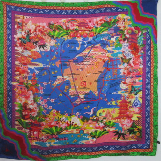 ZHEJIANG UNIVERSITY Art Map Silk Scarf - Square - 4381