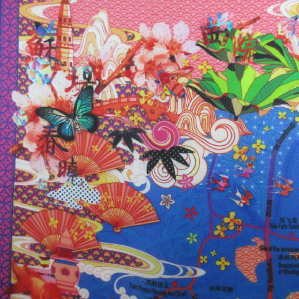ZHEJIANG UNIVERSITY Art Map Silk Scarf - Square - 4381