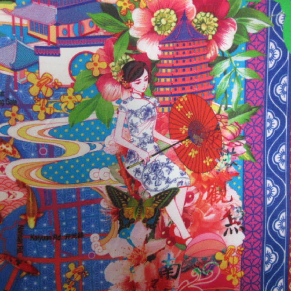 ZHEJIANG UNIVERSITY Art Map Silk Scarf - Square - 4381