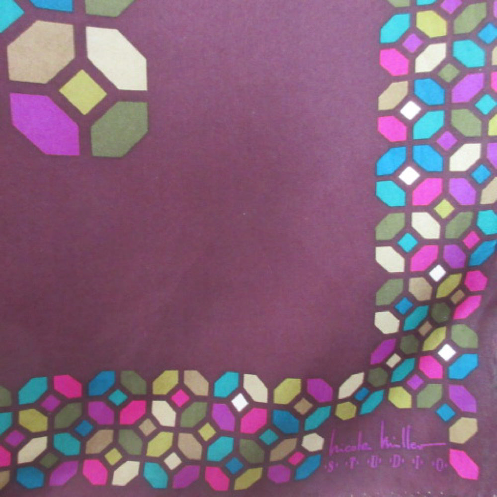 Nicole Miller Designer Silk Scarf - Square - 4390