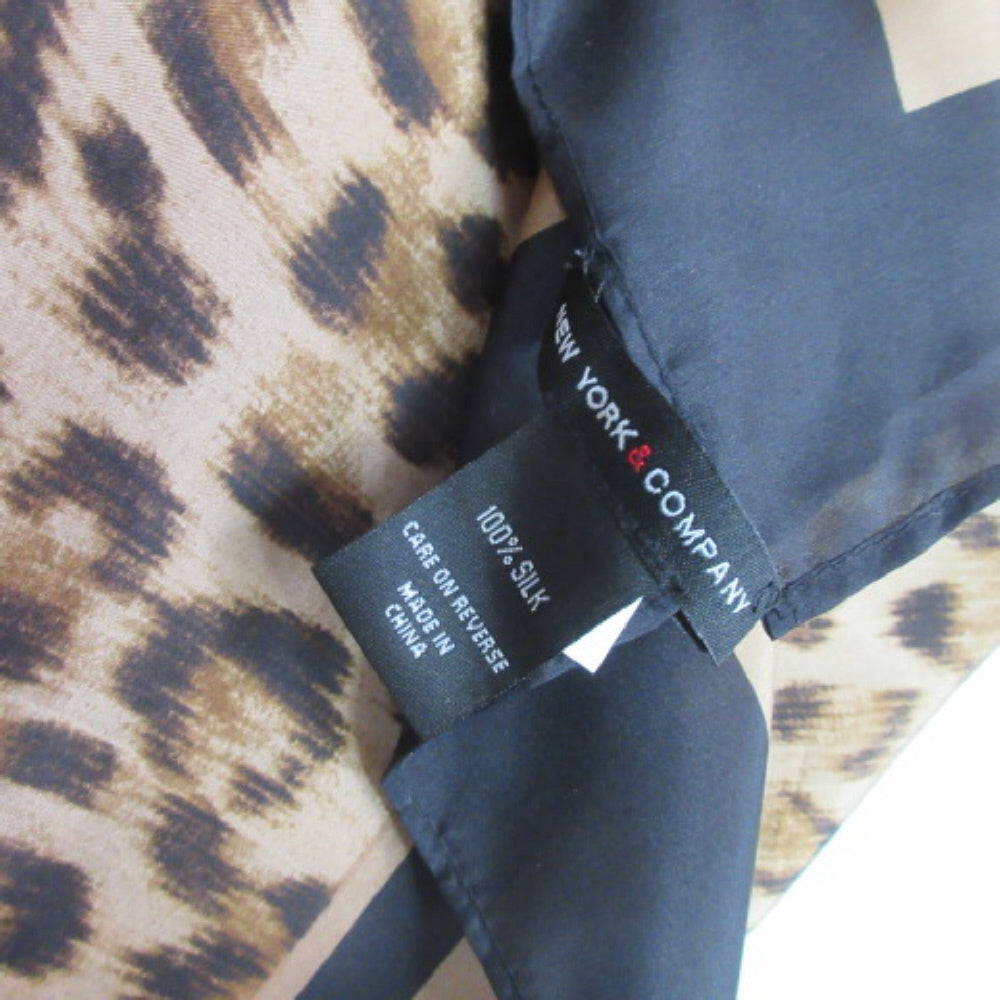 NY & CO NEW YORK COMPANY Animal Print Silk Scarf - Square - 4391
