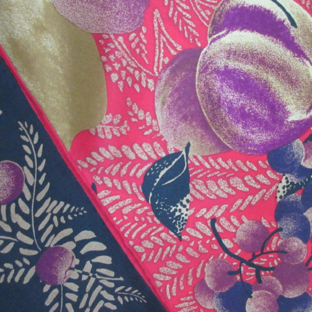 PERRY ELLIS Floral Fruit Art Silk Scarf - Square – 4395