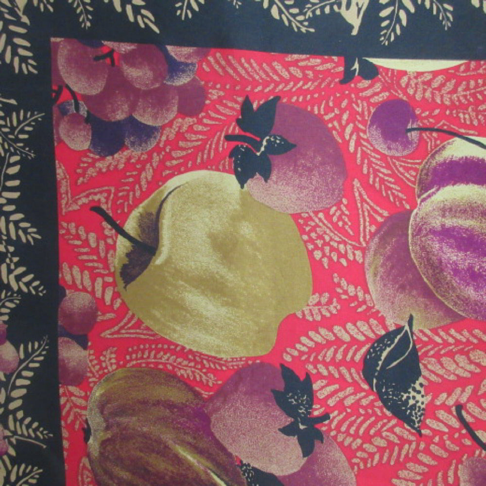 PERRY ELLIS Floral Fruit Art Silk Scarf - Square – 4395