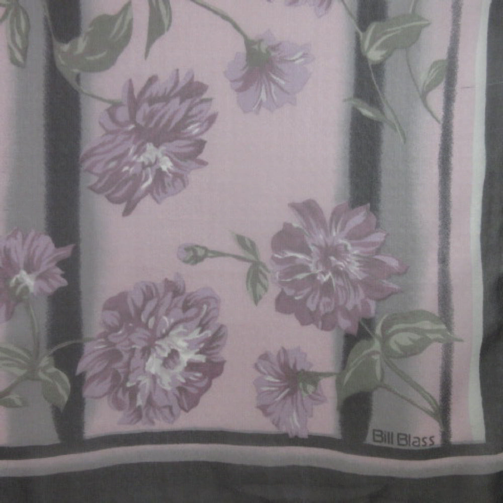 Bill Blass Floral Chiffon Silk Scarf - Long - SKU 4407