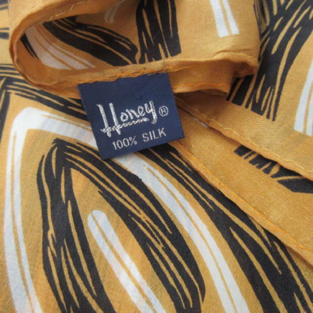 Honey Abstract Silk Scarf - Long – 4423