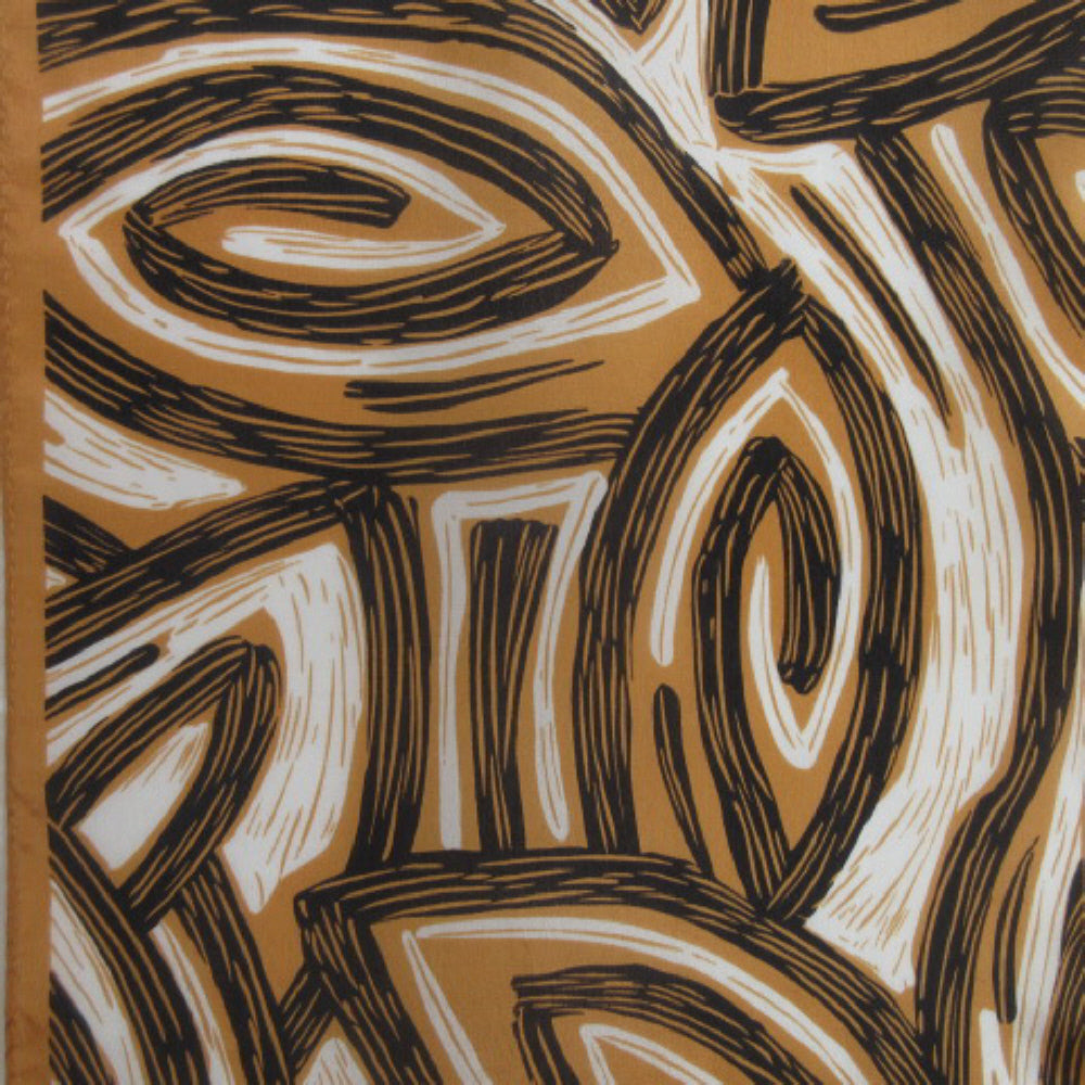 Honey Abstract Silk Scarf - Long – 4423