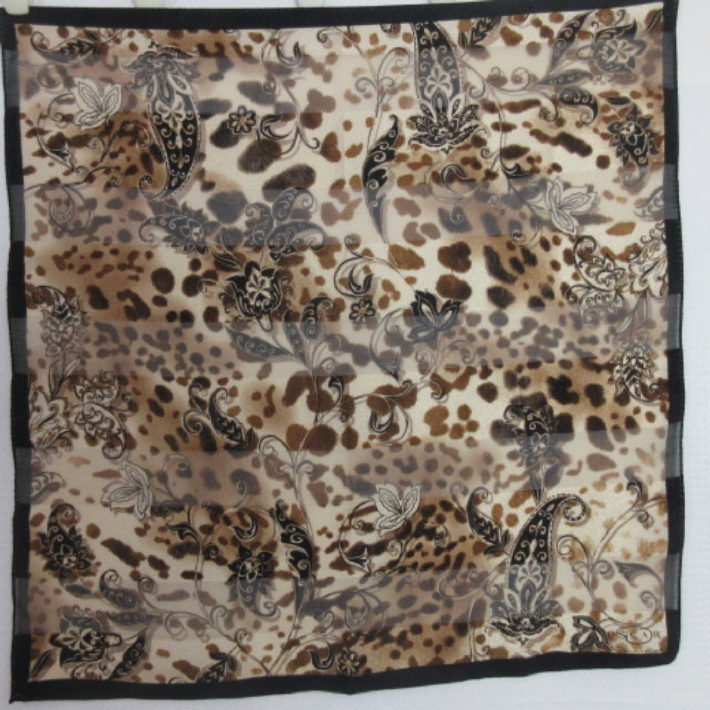 OSCAR DE LA RENTA Designer Silk Scarf - Small Square - 4439