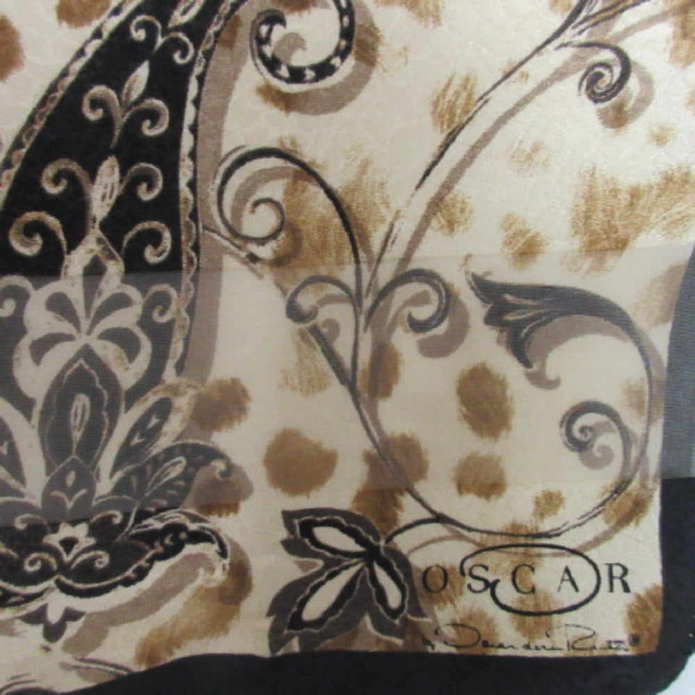 OSCAR DE LA RENTA Designer Silk Scarf - Small Square - 4439