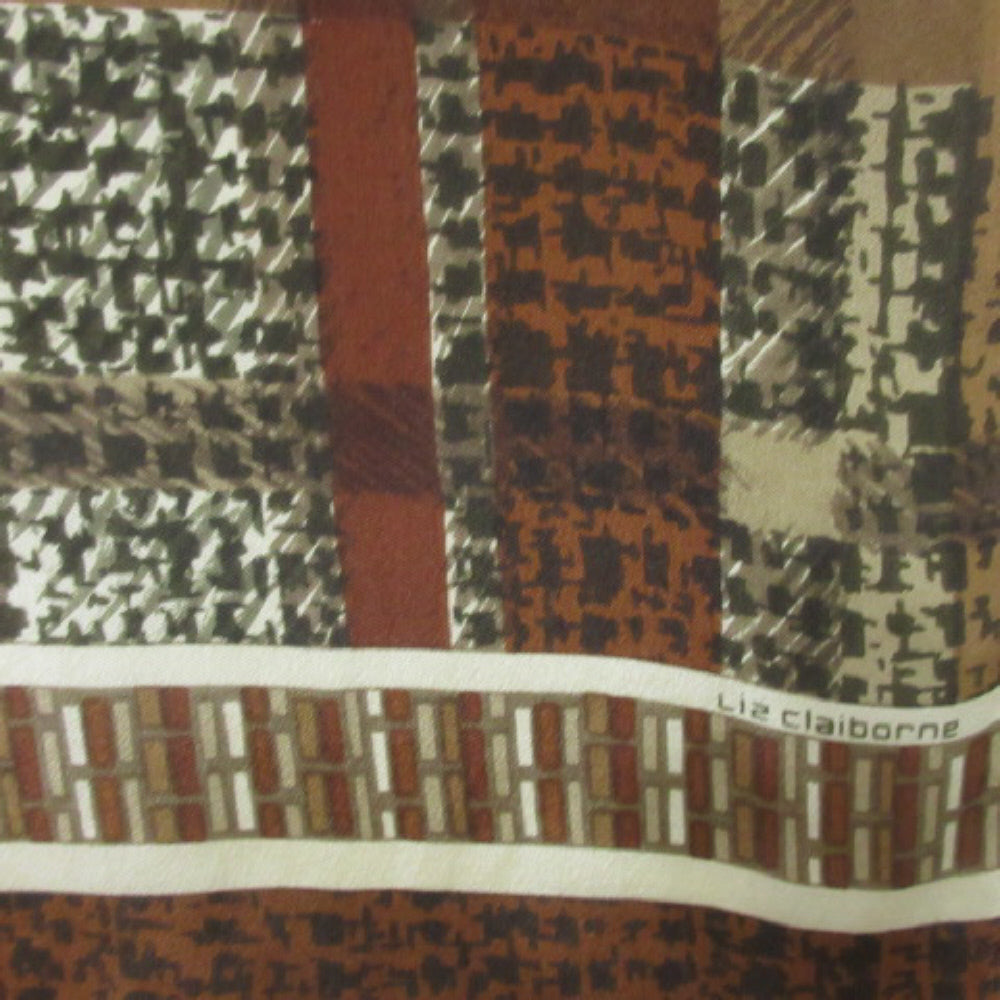 Liz Claiborne Houndstooth Silk Scarf - Long – 4453