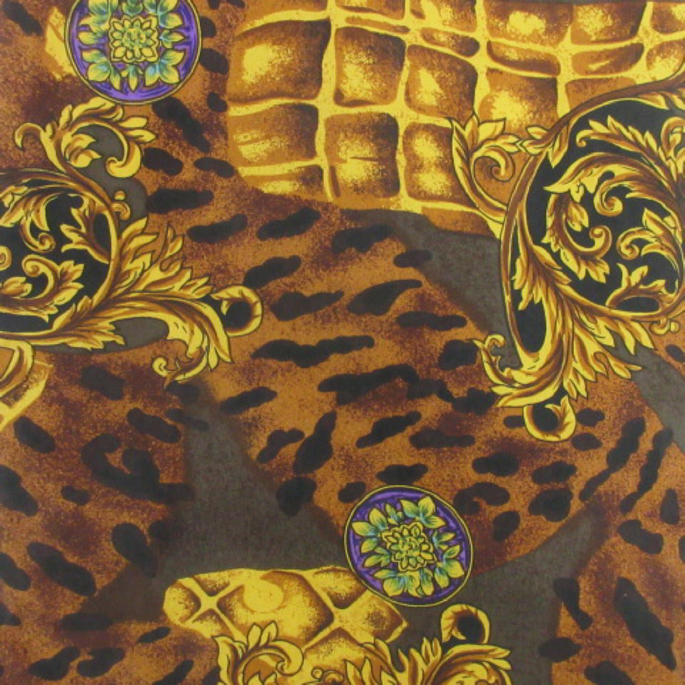 Animal Print Silk Scarf - Long - 4454