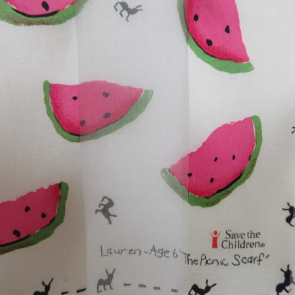 Picnic Feed the Ants Watermelon Art Silk Scarf - Long – 4466