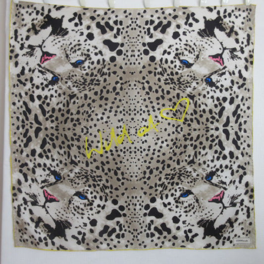 CODELLO WILD AT HEART Silk Scarf Animal Print - 34" Square 4474
