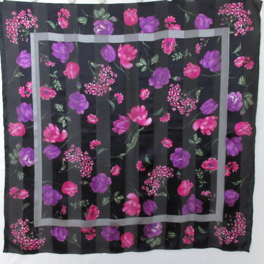 Gorgeous Floral Design Silk Scarf - Square – 4549