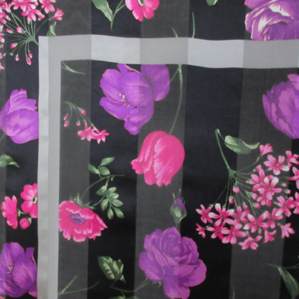 Gorgeous Floral Design Silk Scarf - Square – 4549