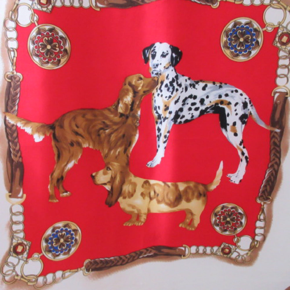 Bill Blass Designer Dogs Silk Scarf - Square - 4554