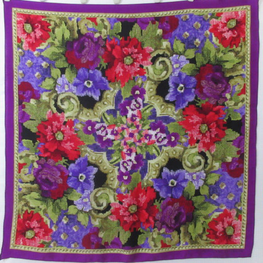 Adrienne Vittadini Floral Silk Scarf - Square - 4572
