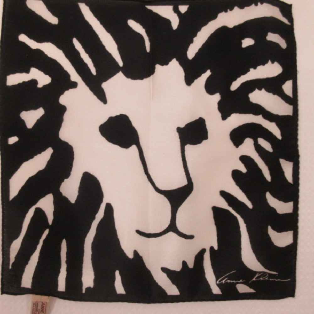 Anne Klein Lion Silk Scarf - Mini 11" Square - 4597
