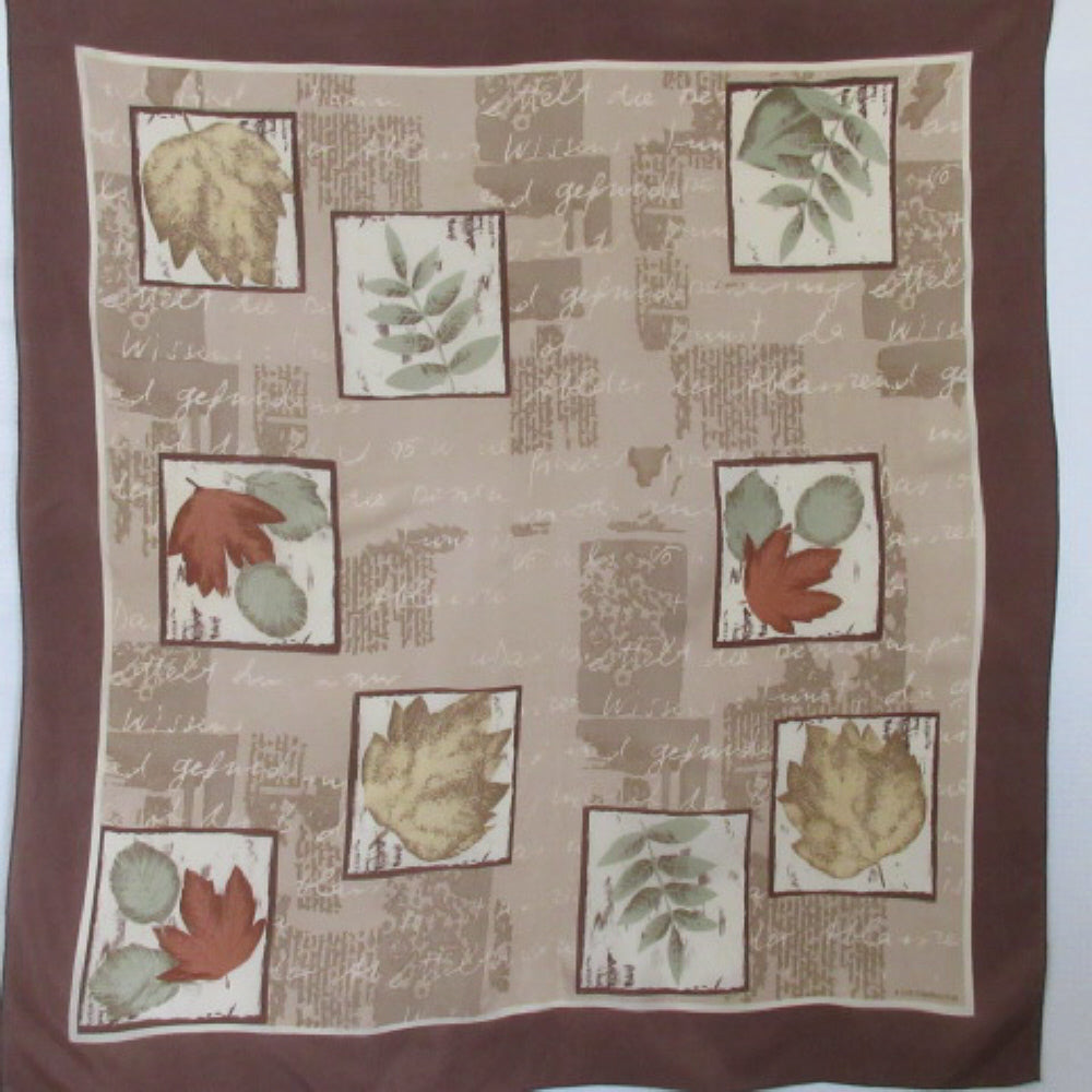 Liz Claiborne Nature Leaves Silk Scarf - Square – 4603