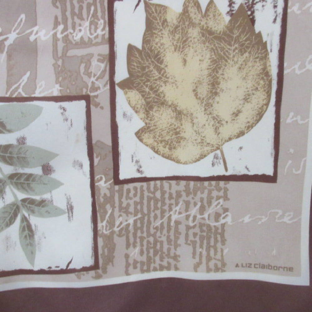 Liz Claiborne Nature Leaves Silk Scarf - Square – 4603