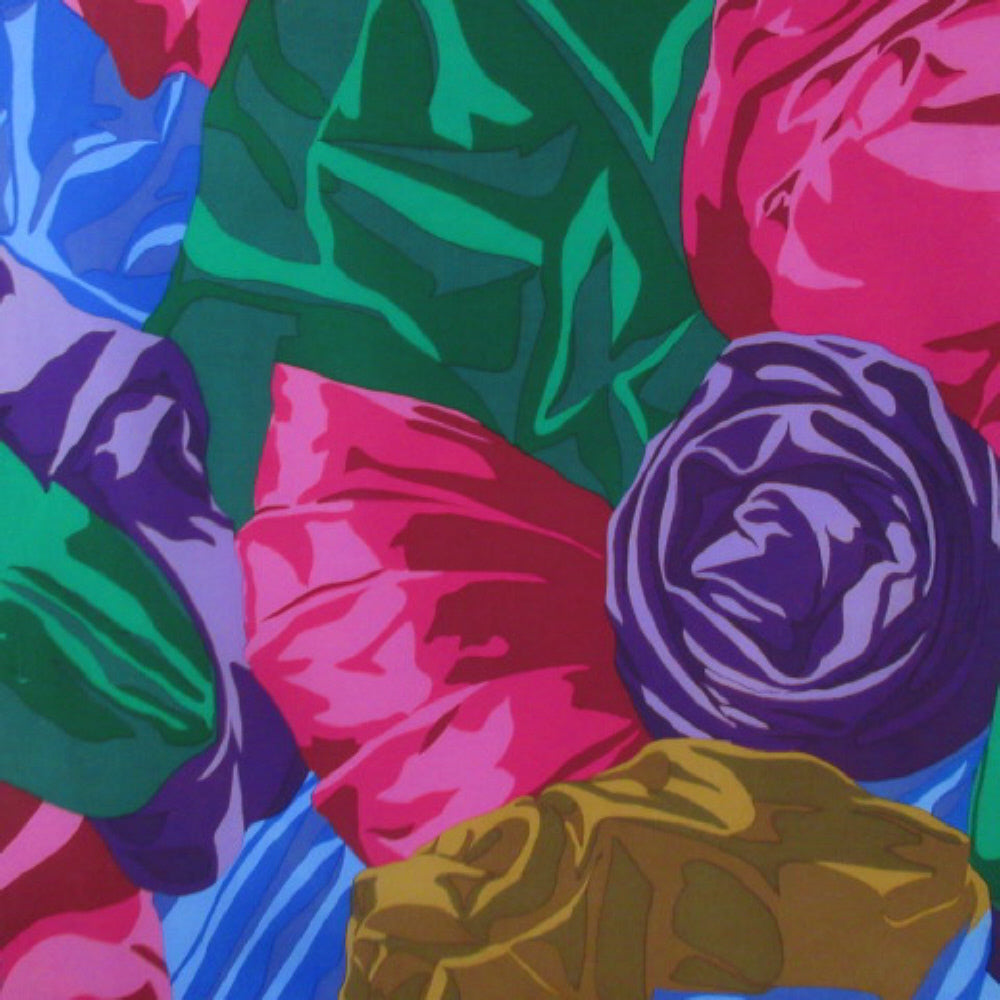 ECHO - Pretty Floral Silk Scarf - Square - 4615