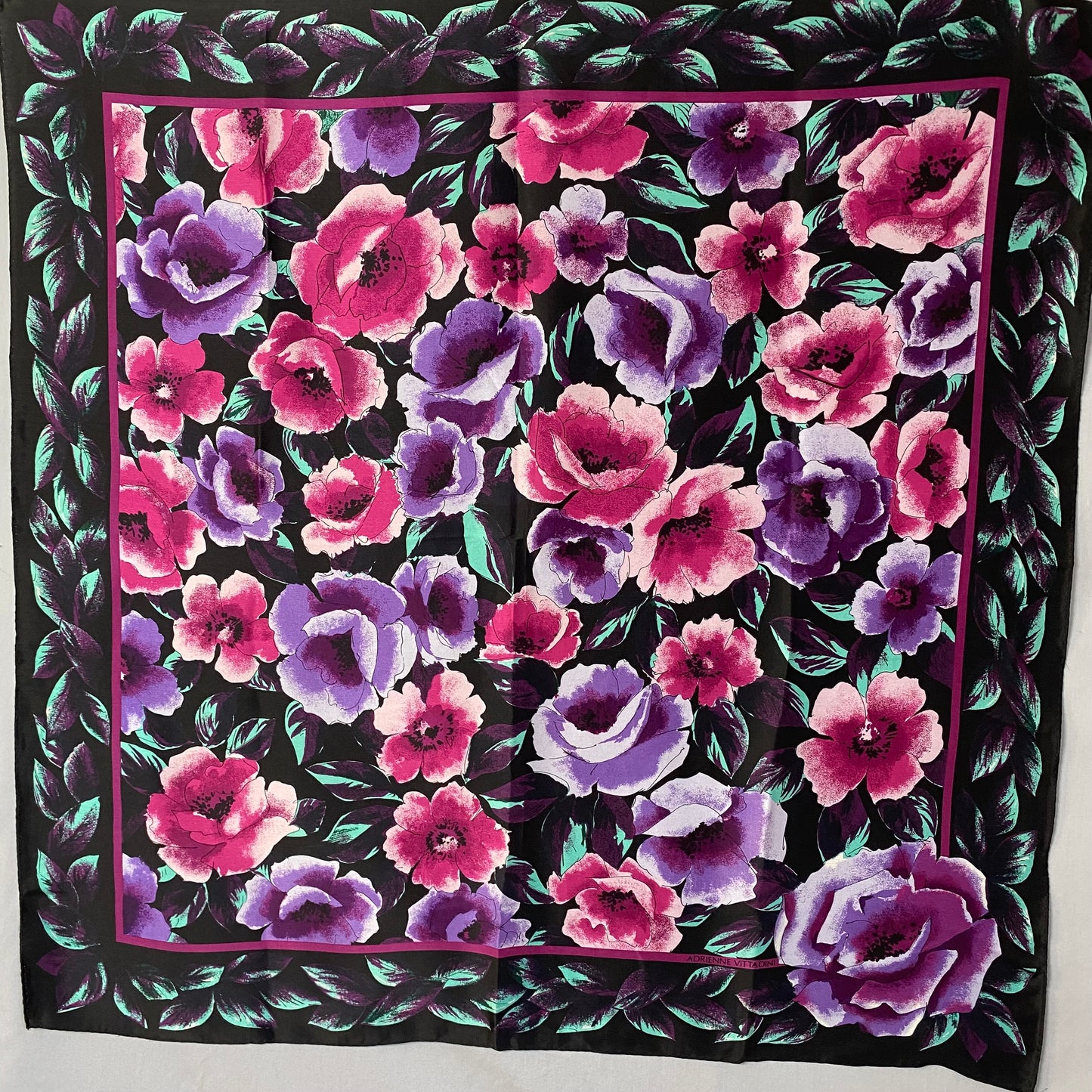 Adrienne Vittadini Floral Silk Scarf - Square - 4954
