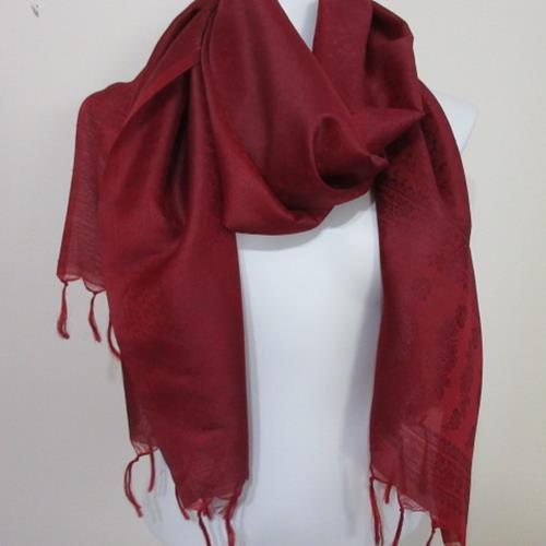 Indian Silk Embossed Floral Silk Scarf - Long – 4746