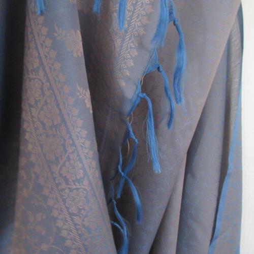 Indian Silk Embossed Floral Silk Scarf - Long – 4747