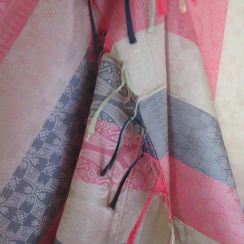 Indian Silk Floral Striped Silk Scarf - Long – 4748